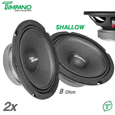 2x Timpano 6.5″ Midrange Car Audio Speakers TPT-M6-8 400 Watts 8 Ohm Slim Design • $34.95