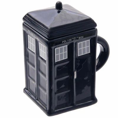 £9.99 • Buy Ceramic Square Blue Police Box Mug With Lid | Resembles TARDIS From Dr Who