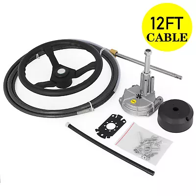 12 Feet Boat Rotary Steering System Outboard Kit SS13712 Marine With 13.5  Wheel • $118.99