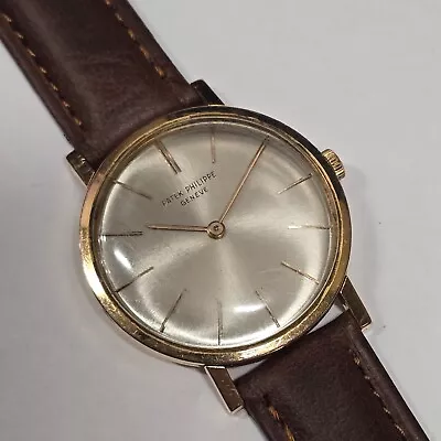 Vintage Patek Philippe Calatrava 18k Yellow Gold Wind Up 31mm Watch Working PTK6 • $5999.99