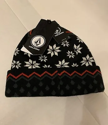 Volcom Men's OS Black HOLI DAZED  Knit Beanie Hat NWT Skateboard Snowboard • $26