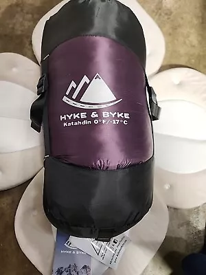 Hyke & Byke  0 Degree/17c Katahdin  Duck Down Sleeping Bag. Violet/purple.  • $139.99