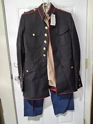 USMC U.S. Marine Corps Dress Blues Uniform Jacket Sz 41 XL Pants 35L NEW • $60