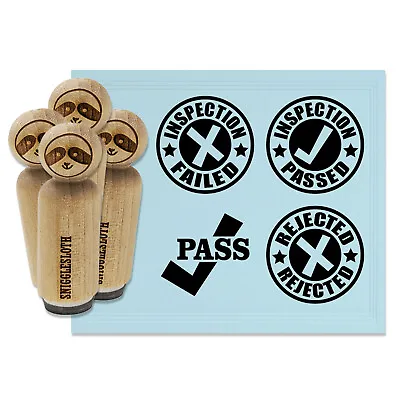 Quality Control QC Inspection Pass Passed Fail Failed Rejected Rubber Stamp Set • $14.99