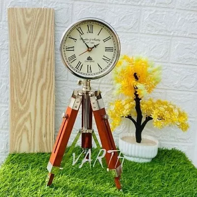 Clock For Home Decor Antique Desk Clock Vintage Tripod Clock For Anniversary • $67.49