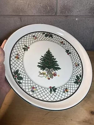 Raised Edge Serving Plate Platter 14 1/4” Mikasa Heritage Christmas Story Cab08 • $38