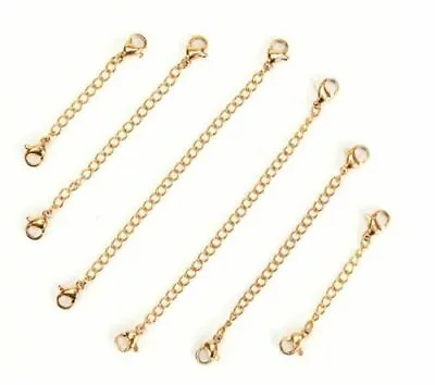 Gold Plated 1- 22 Inches Clip On Chain Extender / Extension Necklace Bracelet • £2.99