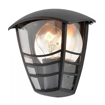 Litecraft Francis Wall Light Outdoor Half Lantern IP44 Rated Fitting - Black     • £24
