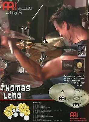 2004 Print Ad Of Meinl Generation X Byzance Drum Cymbal Setup W Thomas Lang • $9.99