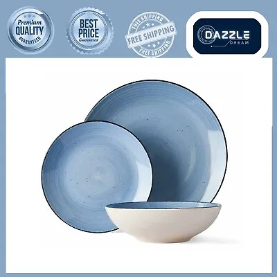 $36.24 • Buy 12 Piece Stoneware Dinner Set Green Plates Bowl Side Dining Dishwasher Free Ship