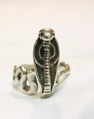 Vintage 925 Sterling Silver Cobra Snake Ring Size 9.75 Jewelry Lot 240 • $19.95