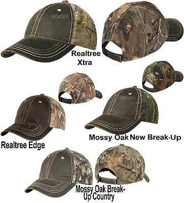 Mens Camo Hat Baseball Cap Pigment Dyed Front Mossy Oak Realtree Edge Hunting  • $9.30