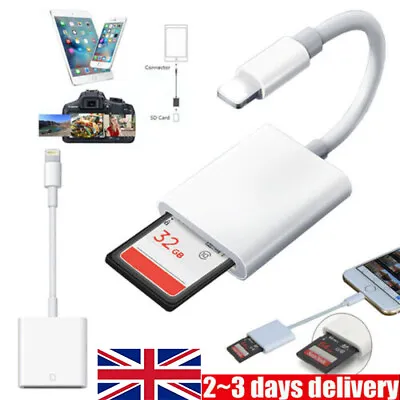 2 In 1 SD Card Reader Adapter Camera Connection Kit For Apple IPad/iPhone UK • £4.79