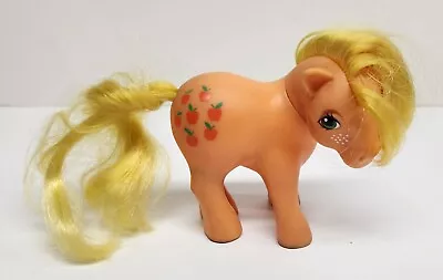 Vintage 1983 G1 Hasbro My Little Pony Apple Jack Orange MLP Pony Apples Yellow • $12.95