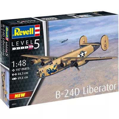 Revell B-24D Liberator Bomber US Military Aircraft Model Kit 03831 Scale 1:48 • £65.11