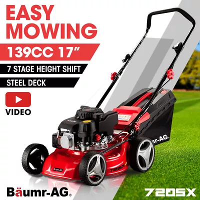 BAUMR-AG 17   Lawn Mower 139cc 4-Stroke Petrol Lawnmower Steel Push Engine • $329