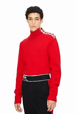 PACO Rabanne H&M Size L Wool Mock Turtleneck Sweater Red NWOTS • $125.50