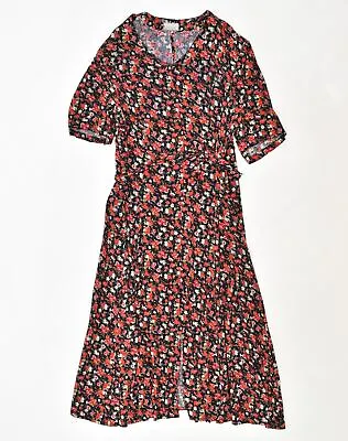 VINTAGE Womens Maxi Dress UK 14 Large Multicoloured Floral Cotton R106 • $16.09