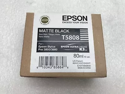 Genuine OEM Epson Pro 3800 3880 Matte Black Ink T5808 T580800 Exp 04-2014/2017 • $24.99