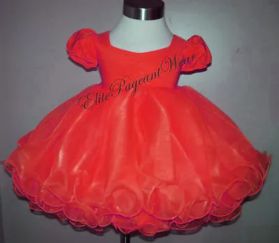 National Pageant Dress Shell  Sizes 6mos To 3/4 Toddler Red • $169