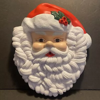 1995 Christmas Santa Head Motion Activated Music Wall Door Blow Mold Vtg TELCO • $23.50