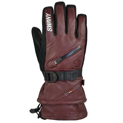 SWANY Women's X-Cell 2.1 Marsala Black Ski Gloves L Large WARM NEW TAGS G3 • $119.87