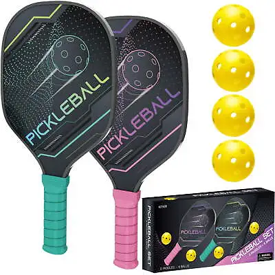 Pickleball Paddle Wooden Pickleball Paddles Set Of 2 Pickleball Rackets Set • $15.99