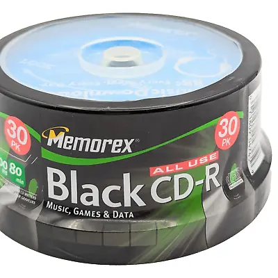 Memorex Black CD-R Burnable Burning CD 30 Pack 700 MB 80 Min Up To 40x Speed • $39.99