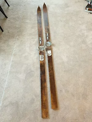 Antique Giant Wood Skis • $150