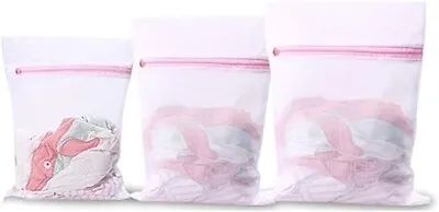 Laundry Zipped Bags Machine Washable Mesh Net Bra Socks Clothes Underwear 3 Size • £3.49