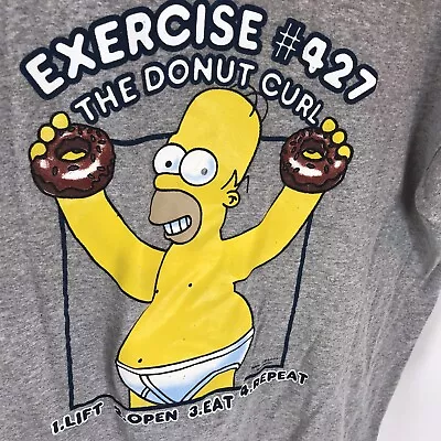 Vintage T-shirt Simpsons Homer Donuts 2002 Y2k Thrashed Grunge Sz L • $17.96