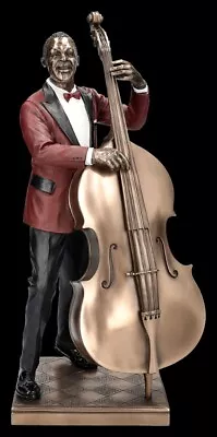 The Jazz Band Figurine - Double Bass Player Red - Veronese Deco Musicians • £135.91