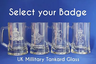 British Military Tankard Beer Glass For UK Army Regiments Royal Navy & RAF • £22.99