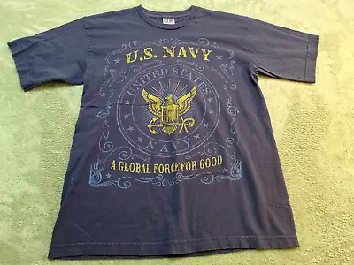 US Navy Vintage Shirt Black Bayside Size Medium • $15