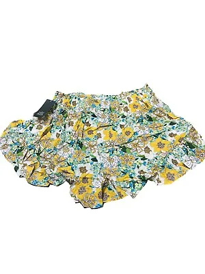 High-Waisted Flutter Shorts - Wild Fable Green Floral Small • $5