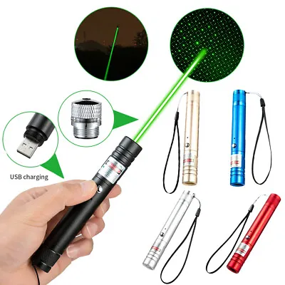 3000 Miles Green Laser Pointer Pen USB Direct Charge Rechargeable Battery 1mw • $21.99