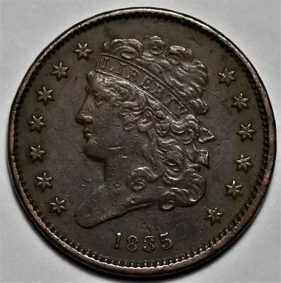 1835 Classic Head Half Cent - Scratched - US 1/2c Copper Penny Coin - L44 • $93.99