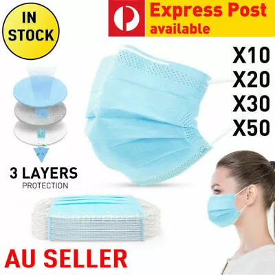 10pc Disposable Daily Protective Face Mask Anti Bacterial Filter 3 Layer • $9.98