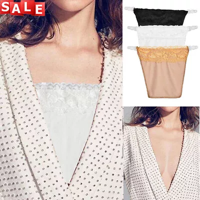 3Pcs Lace Clip-on Mock Camisole Insert Bra Overlay Modesty Panel Mock Camisoleac • £3.62