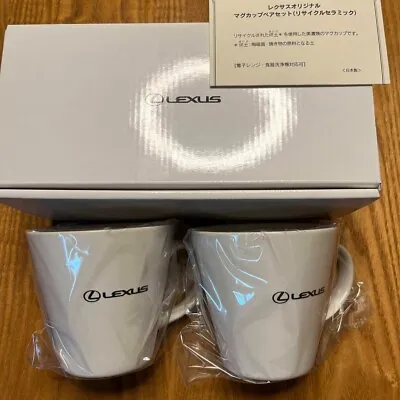 LEXUS Mug Cup Pair Set Mino Ware White Recycled Ceramic Novelty Made In Japan • $73.89