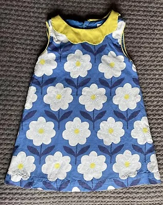 Mini Boden Girls 2-3Y Blue Linen Floral Dress • $30