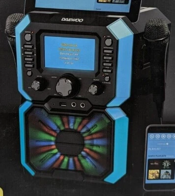 £69.91 • Buy DAEWOO AVS1302GE Karaoke Machine 5  Display Bluetooth USB Lights With 2 Mic