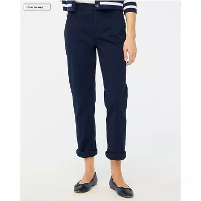 J. Crew Factory High-Rise Girlfriend Chino Pant Navy Blue Women's Size 4 NWT • $29.99