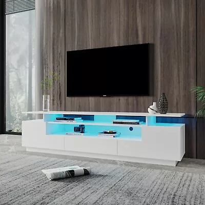 LED TV Stand Cabinet For Tv's Up To 80  Entertainment Center High Gloss TV Stand • $209.99