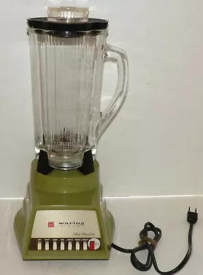 Waring Solid State Blender Green 7 Speed Cloverleaf Glass Pitcher 1247 • $24.95