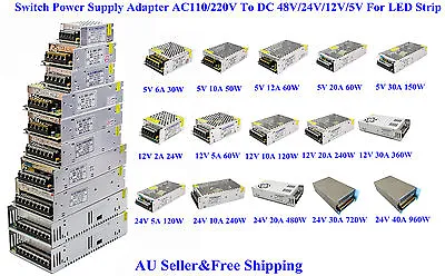 AU Switch Power Supply Adapter AC110/240V To DC 48V/24V/12V/5V For LED Strip 3D • $30.99