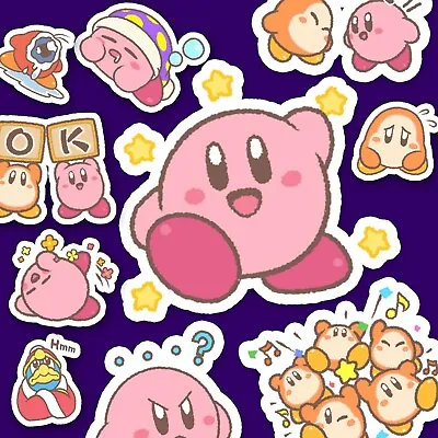 Kirby Puffball Stickers Nintendo Stickers Video Game Stickers Kawaii Stickers • $3.49