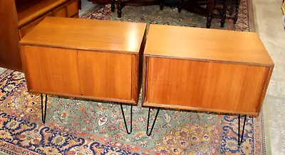 G Plane Mid Century Teak Wood Set Of  Small Cabinets / Nightstands / Side Tables • $1600