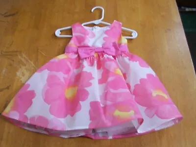 Gymboree Baby Picnic Party Watercolor Flower Floral Bow Easter Dress-Sz. 6-12 Mo • $2.99