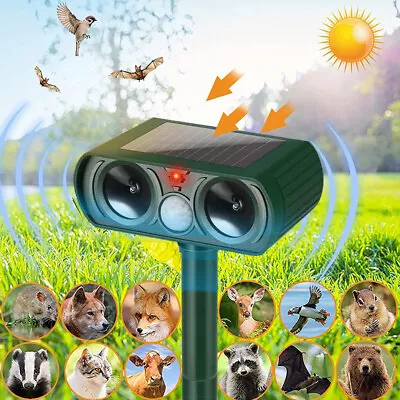 Ultrasonic Solar Animal Repellent Pest Repeller Dog Deterrent Outdoor Cat Scarer • $19.92